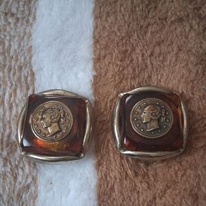 Vintage-Style Brown Coin Cufflinks - Unbranded